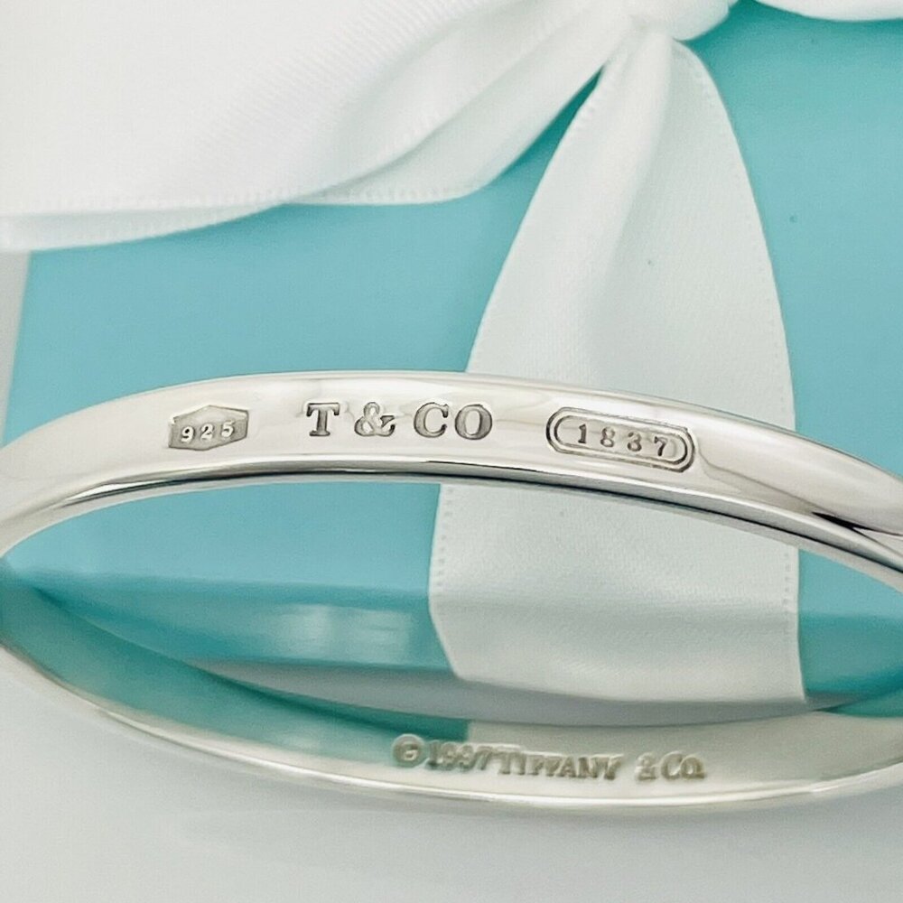Tiffany & Co 1837 Bangle Bracelet in Sterling Silver 7" Small
